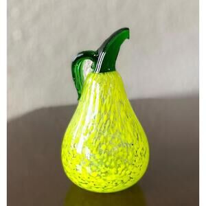 Kosta Boda Glassworks Sweden Art Glass Pear Paperweight Gunnel Sahlin Artist